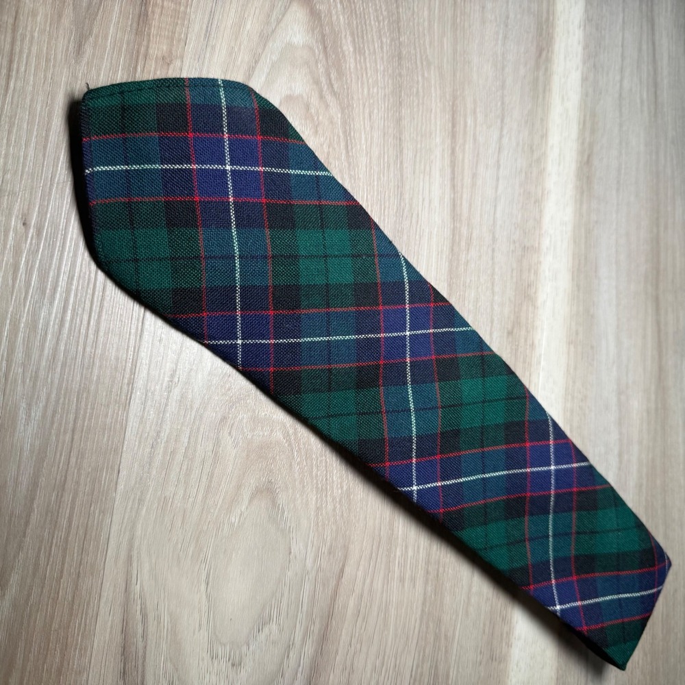 Lochcarron Tie Scottish House Galbraith Tartan Plaid 100% Wool Green Men Vintage